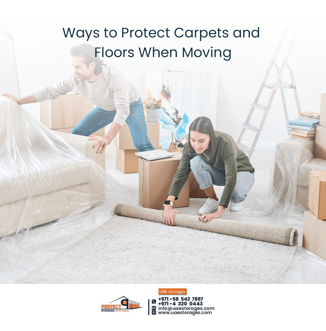 Blog Graphic with the headline "Ways to Protect Carpets and Floors When Moving