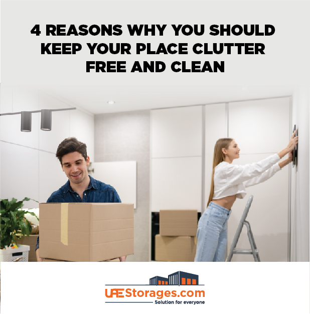 A blog feature image (4 reasons why you should keep your place clutter free and clean.