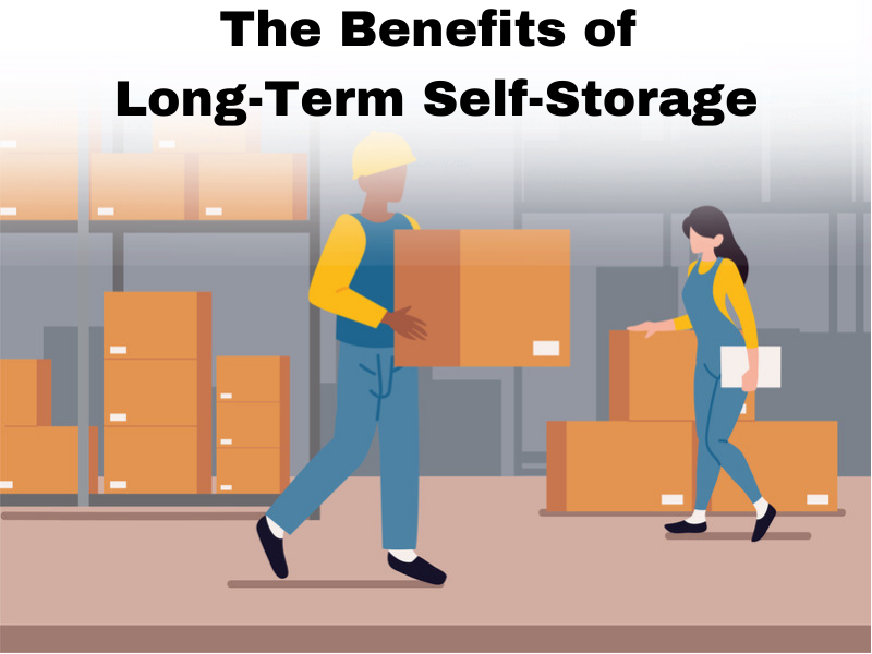 illustration of 2 people in a self-storage facility