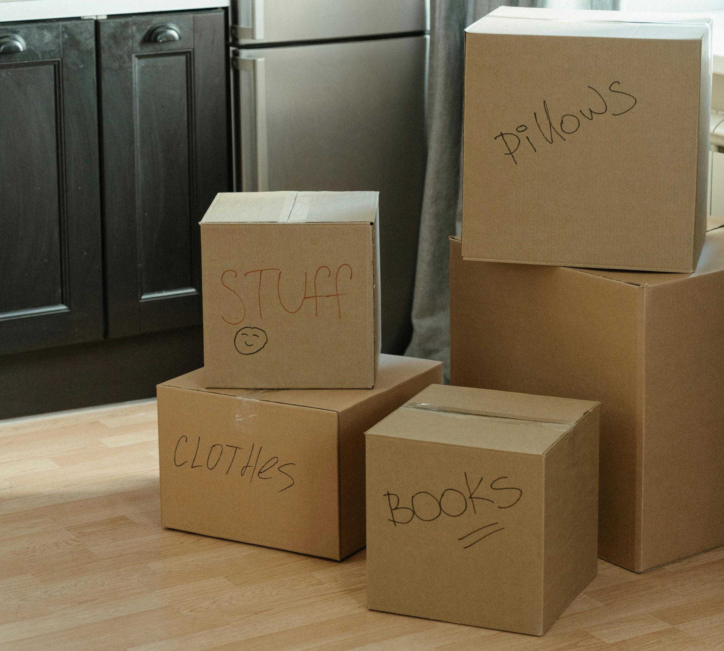 Cardboard Boxes randomly stacked up